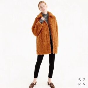 J crew teddy coat brown Small Medium